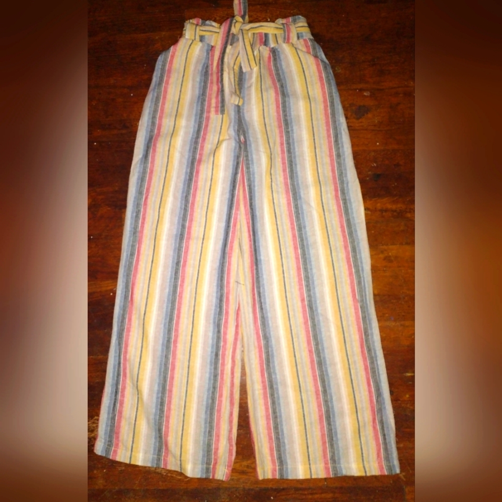 "A New Look" Multi-Colored Cotton/Linen Pants